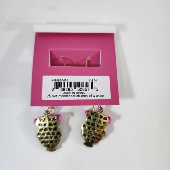 Betsey Johnson owl earrings NWT - Picture 2 of 2
